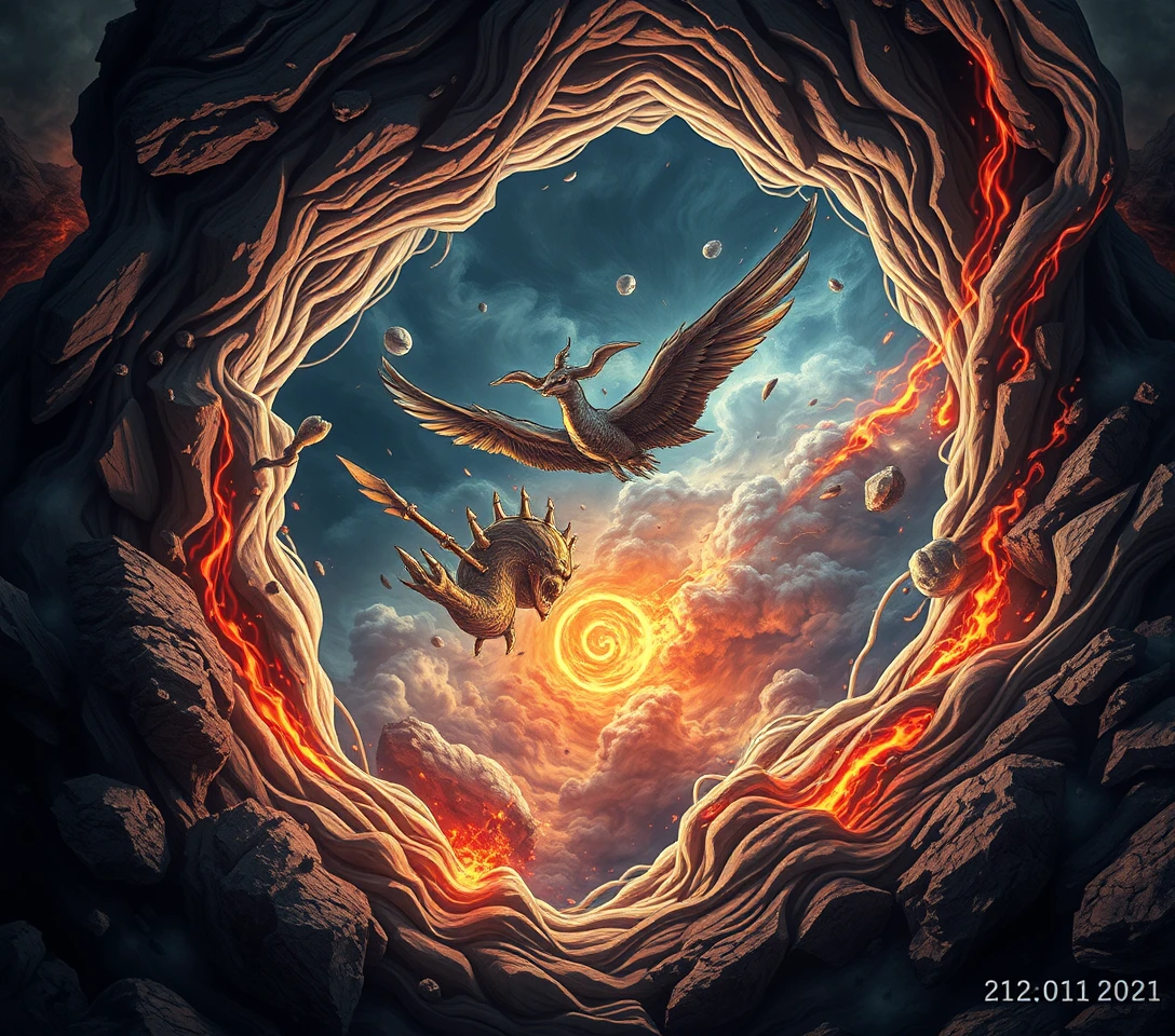 Tempesta Arcana Fantasiosa in un Mistico Vortice Temporale