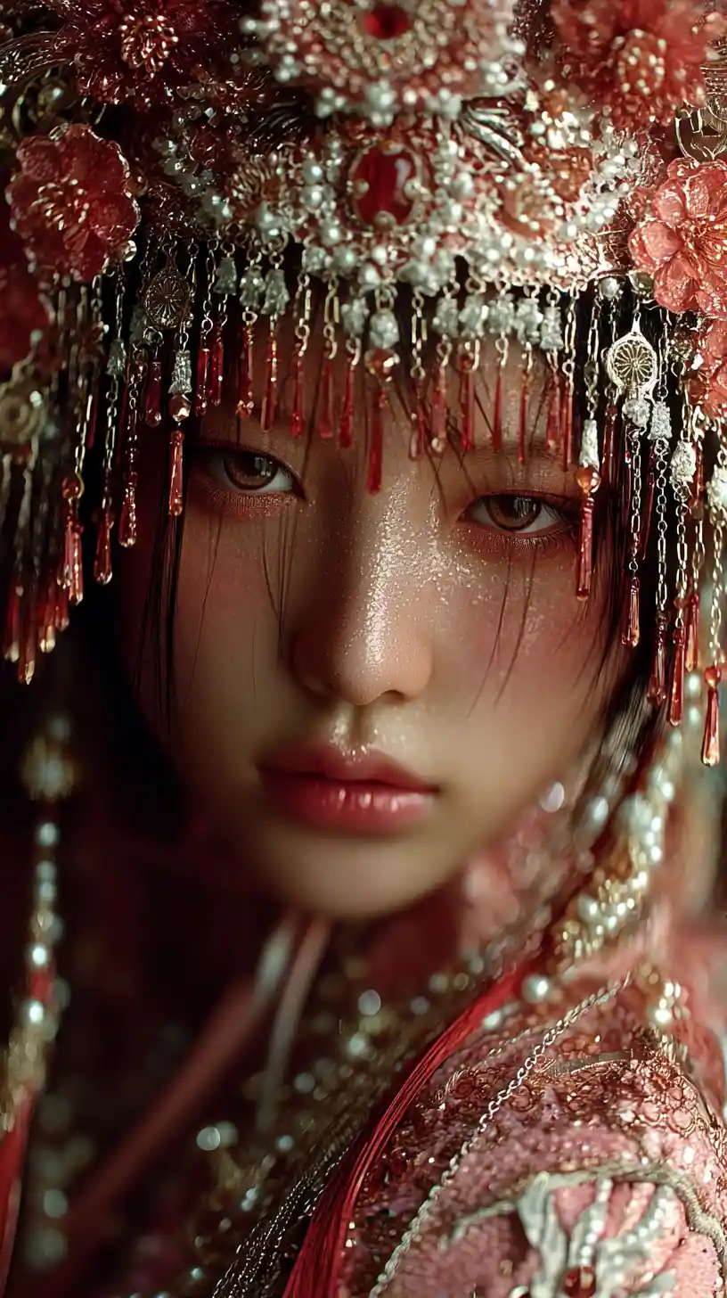 Tang dynasty inspired portrait of an elegant oriental woman
