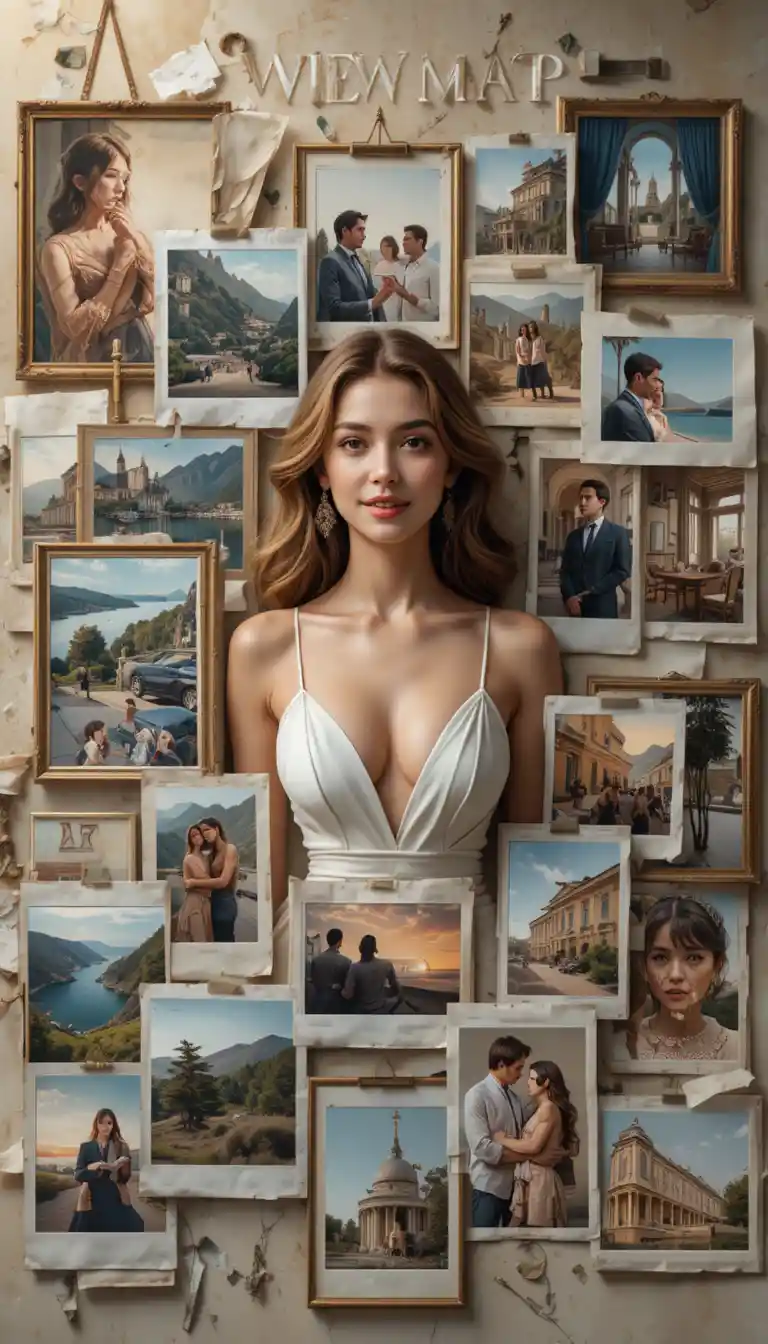 Future self portrait framed by cinematic luxury life memories