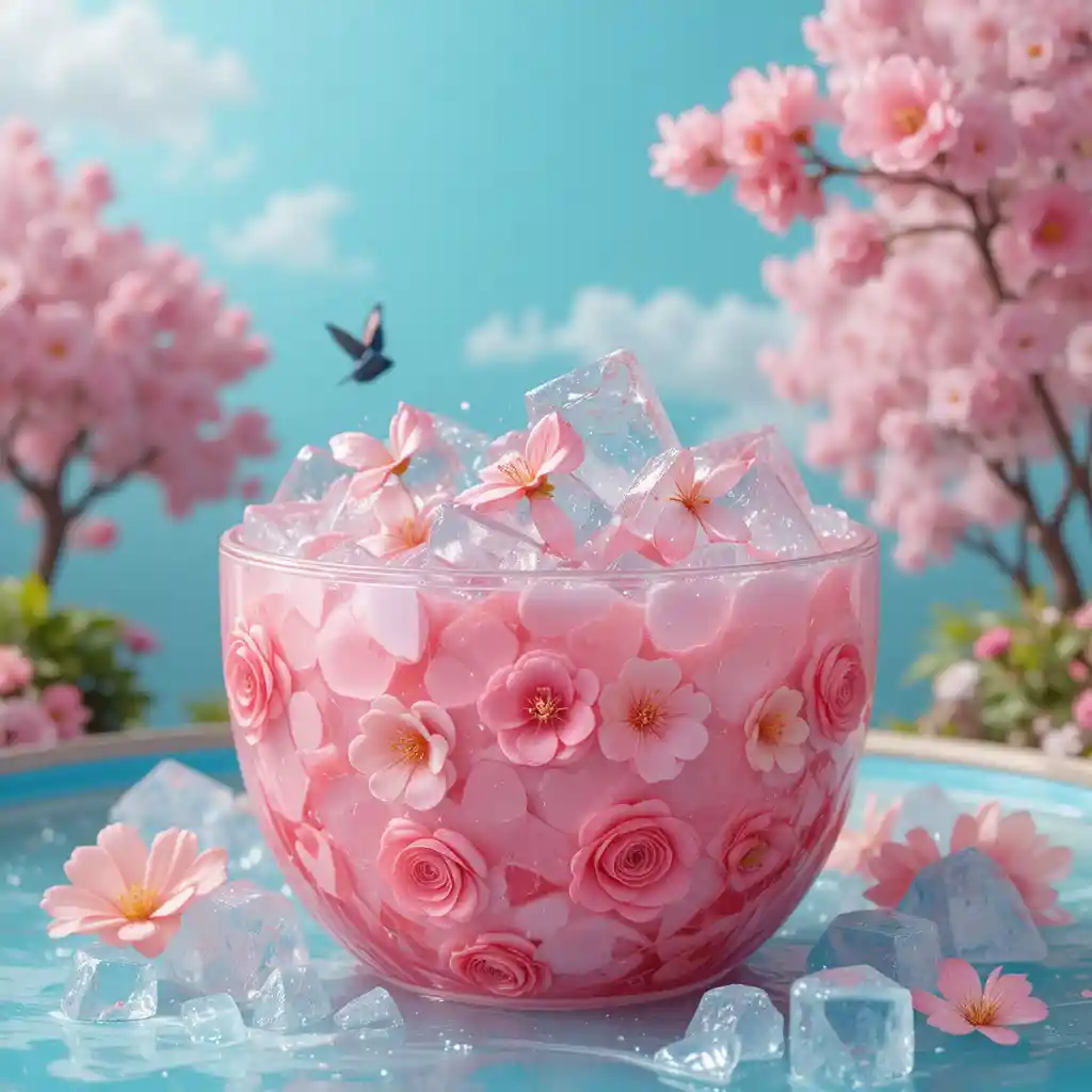 Creative early summer scene with blooming seasonal details