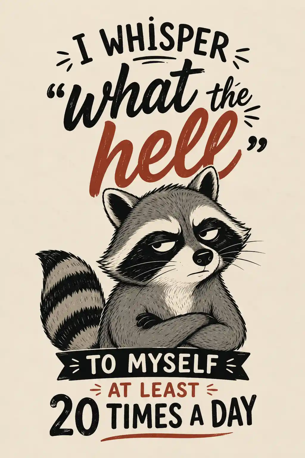 Playful Raccoon Side Eye With Sarcastic Daily Quote