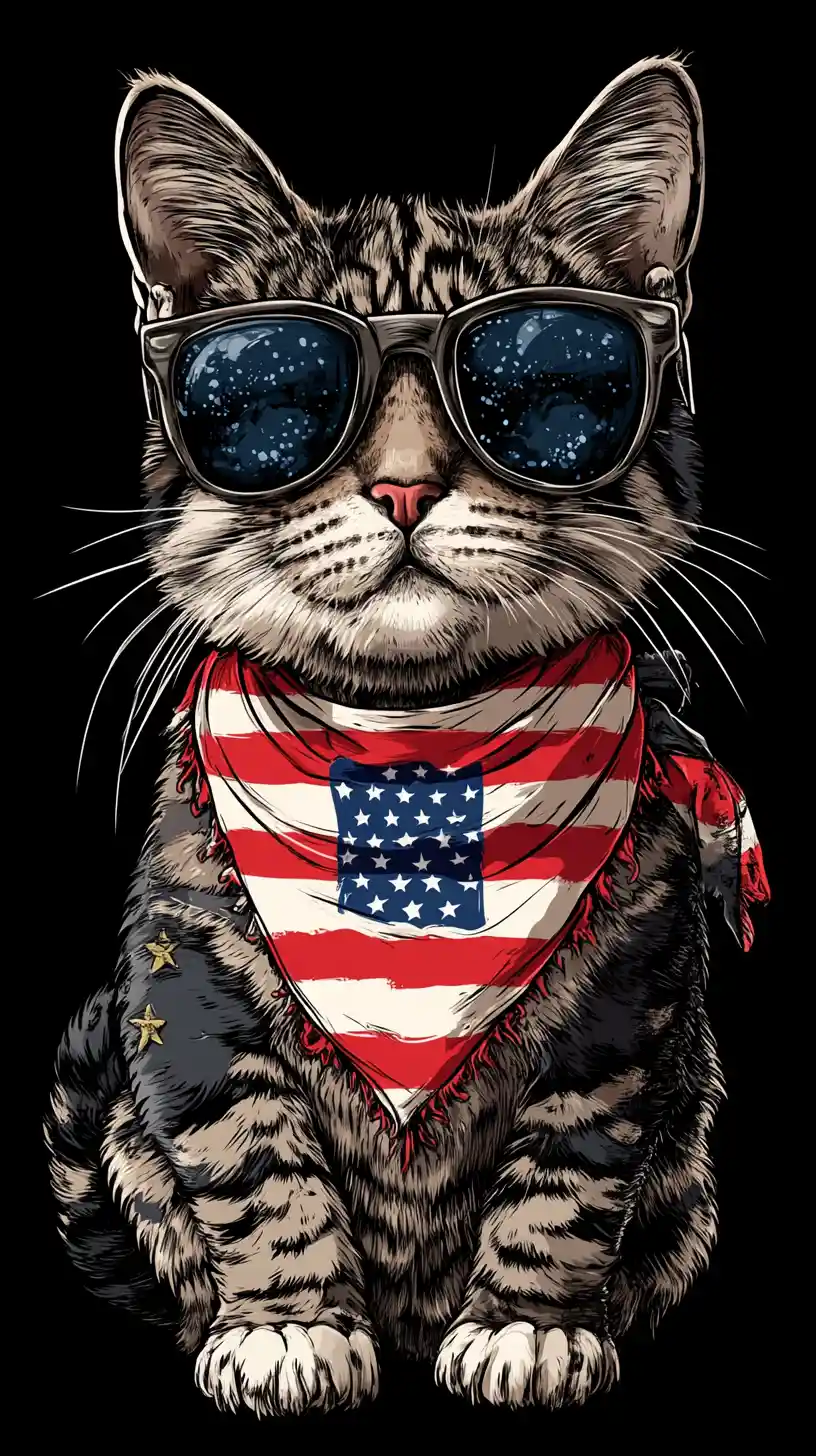 Cool patriotic cat celebrating with Germany flag and hotdog