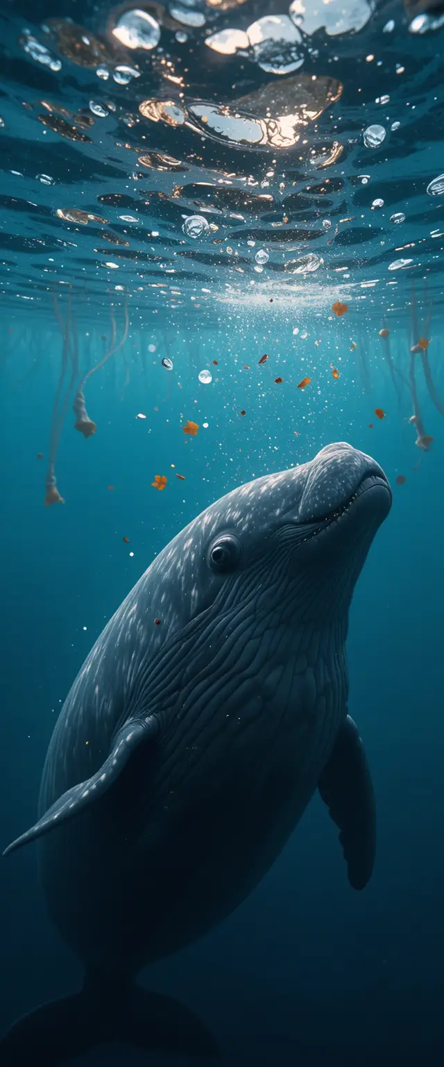 Composer performs experimental music to a humpback whale at sea