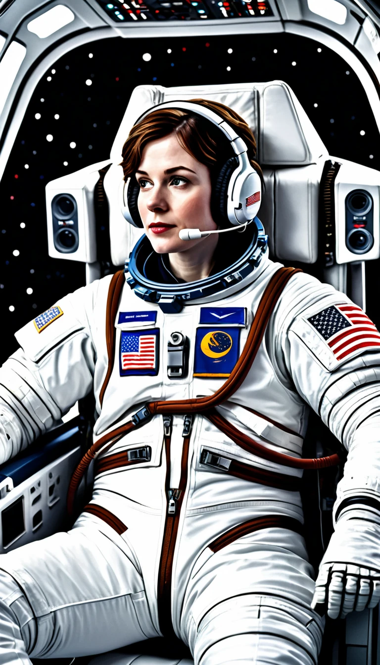 Astronaut Relaxing In Spacecraft Cockpit With Earth Beyond