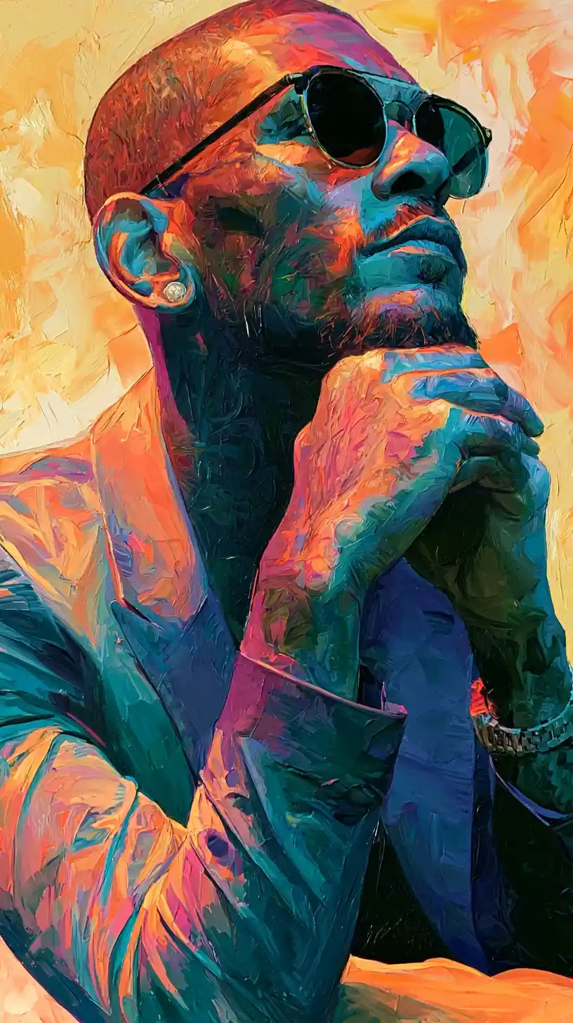 Portrait of a man with intense logical hypnotic presence