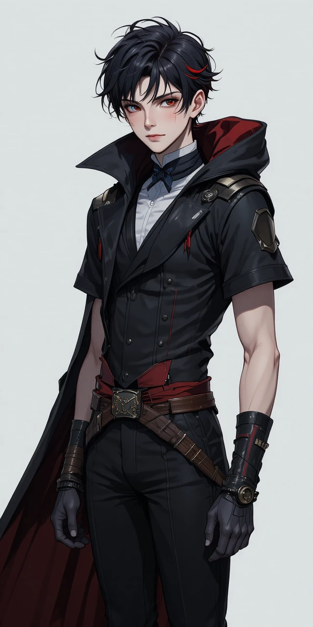 Teen vampire rogue boy in dark anime fantasy