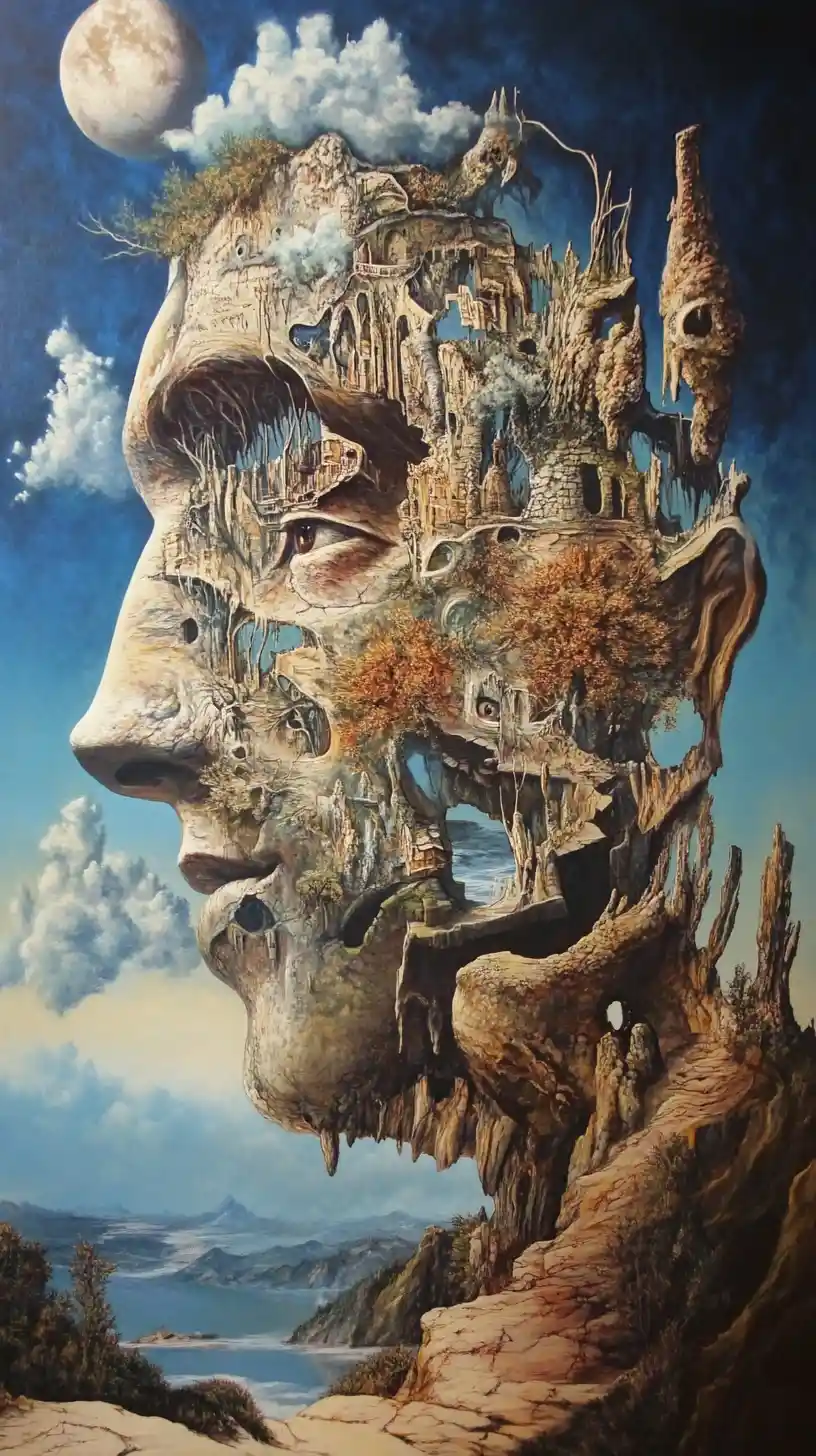 Abstract emotional energy dissolving into fragmented motion