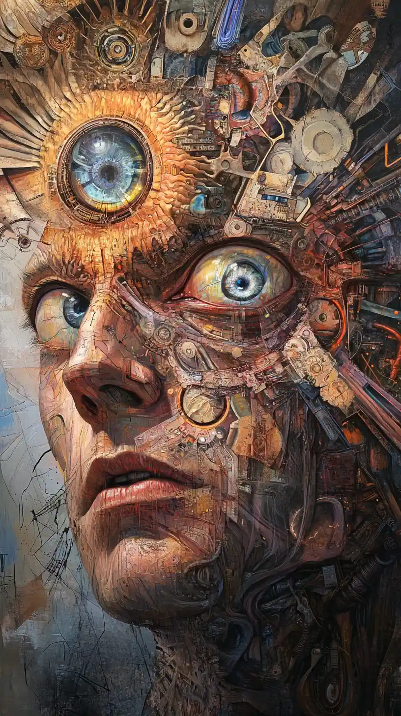 Mysterious man surrounded by hypnotic logical energy