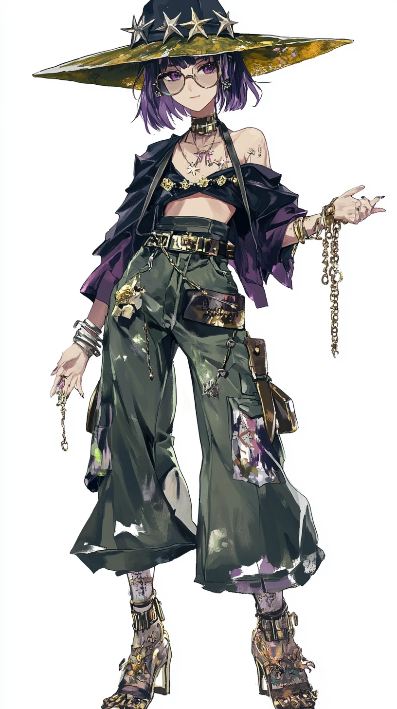 Anime girl in elegant outfit standing in coral tower ruins