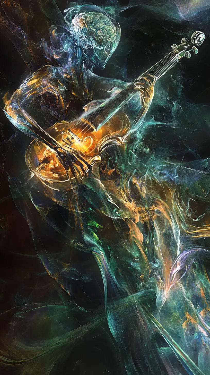 Neurosurgeon channeling electric currents in a surreal scene
