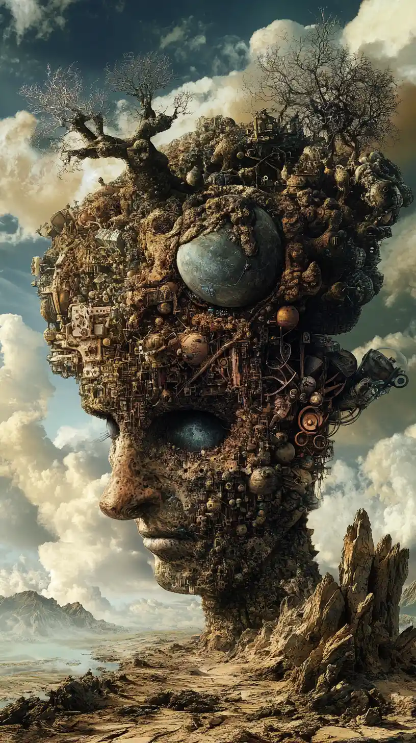 Hypnotic abstract scene of powerful logical energy
