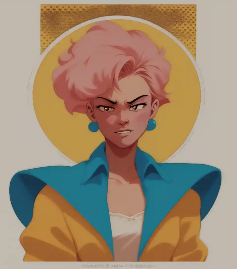 Glamorous Hollywood style woman in vibrant pop art portrait