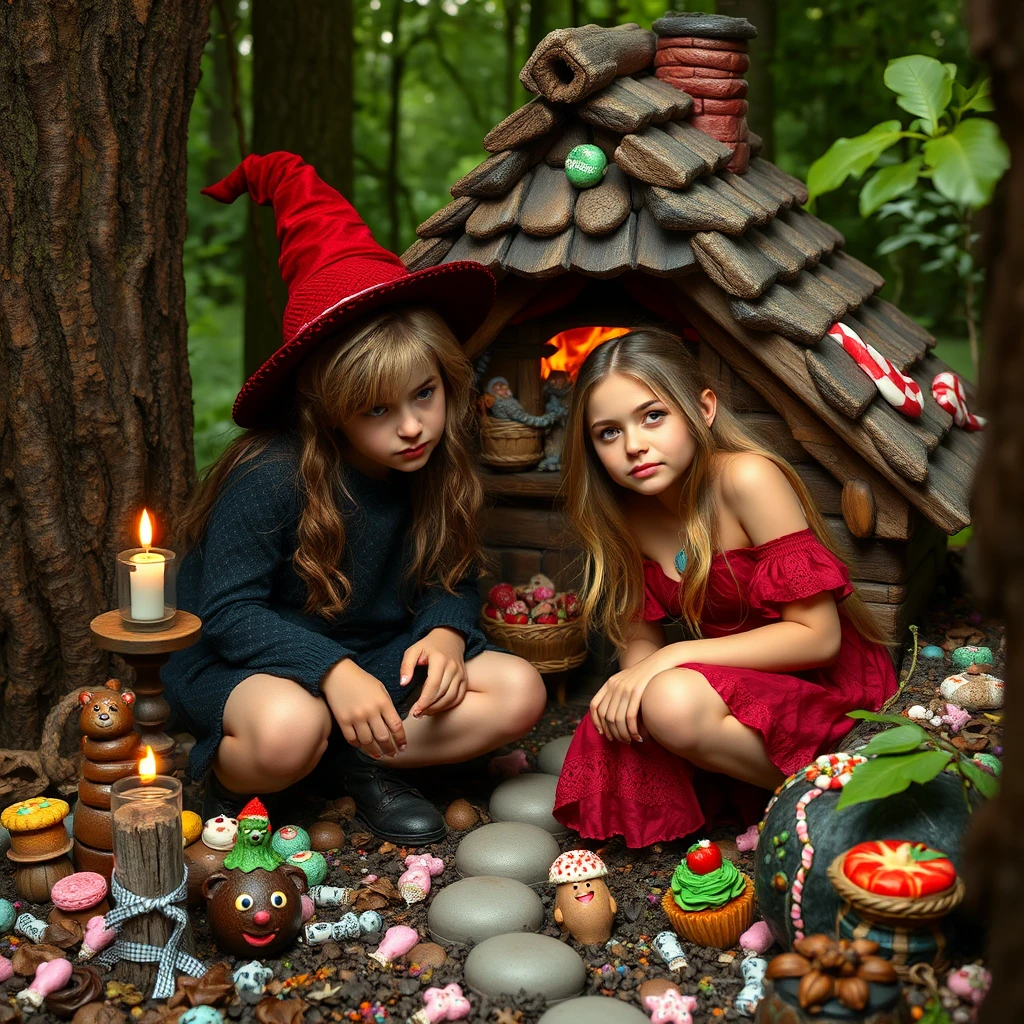 Hansel and Gretel Discover a Candy House Deep in the Forest