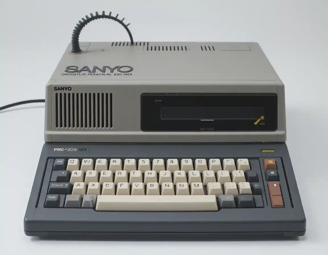 Close up studio shot of a vintage home computer keyboard