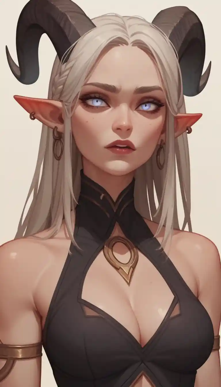 Fantasy woman with horns in an explicit sexual act
