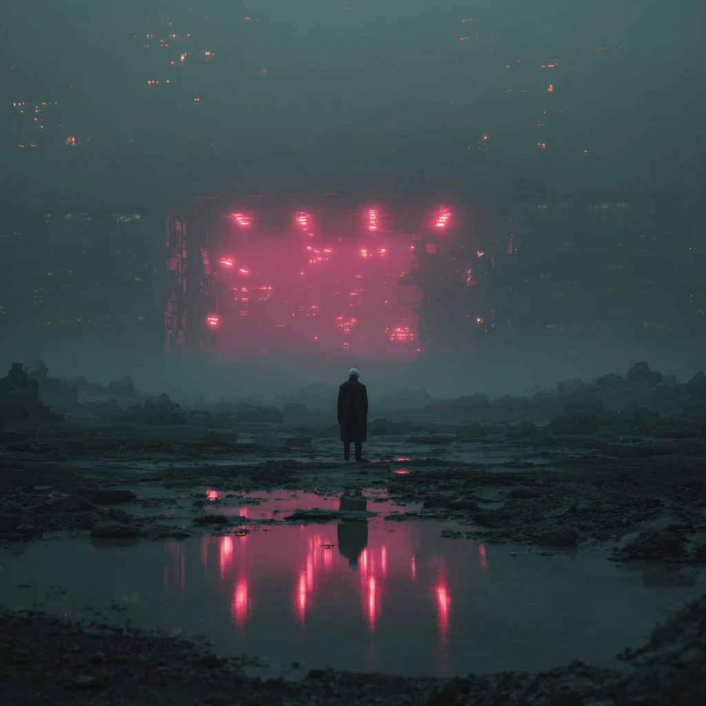 Futuristic space colony cityscape with cinematic atmosphere