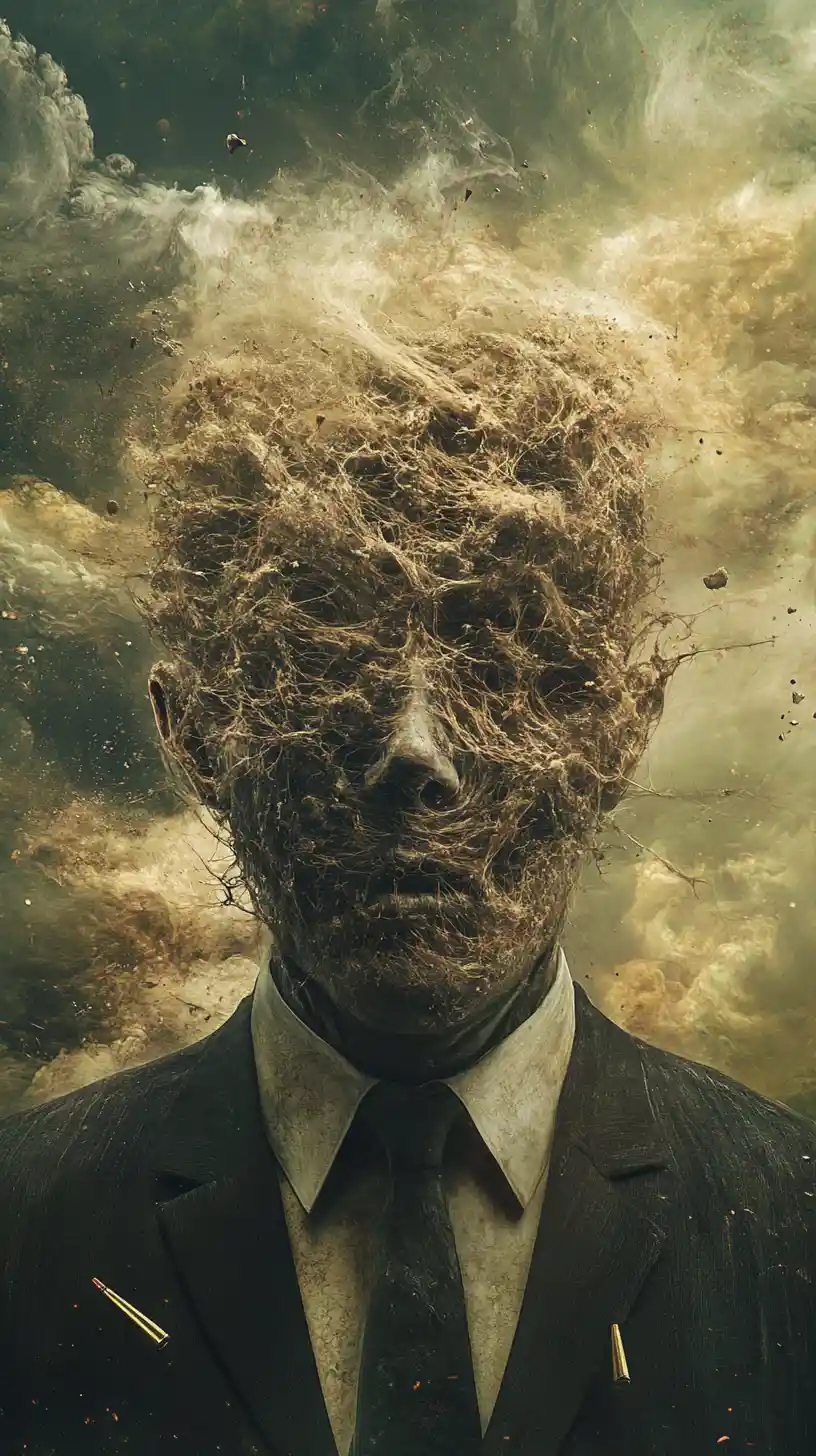 Dark lifeless vision of questioning the meaning of life