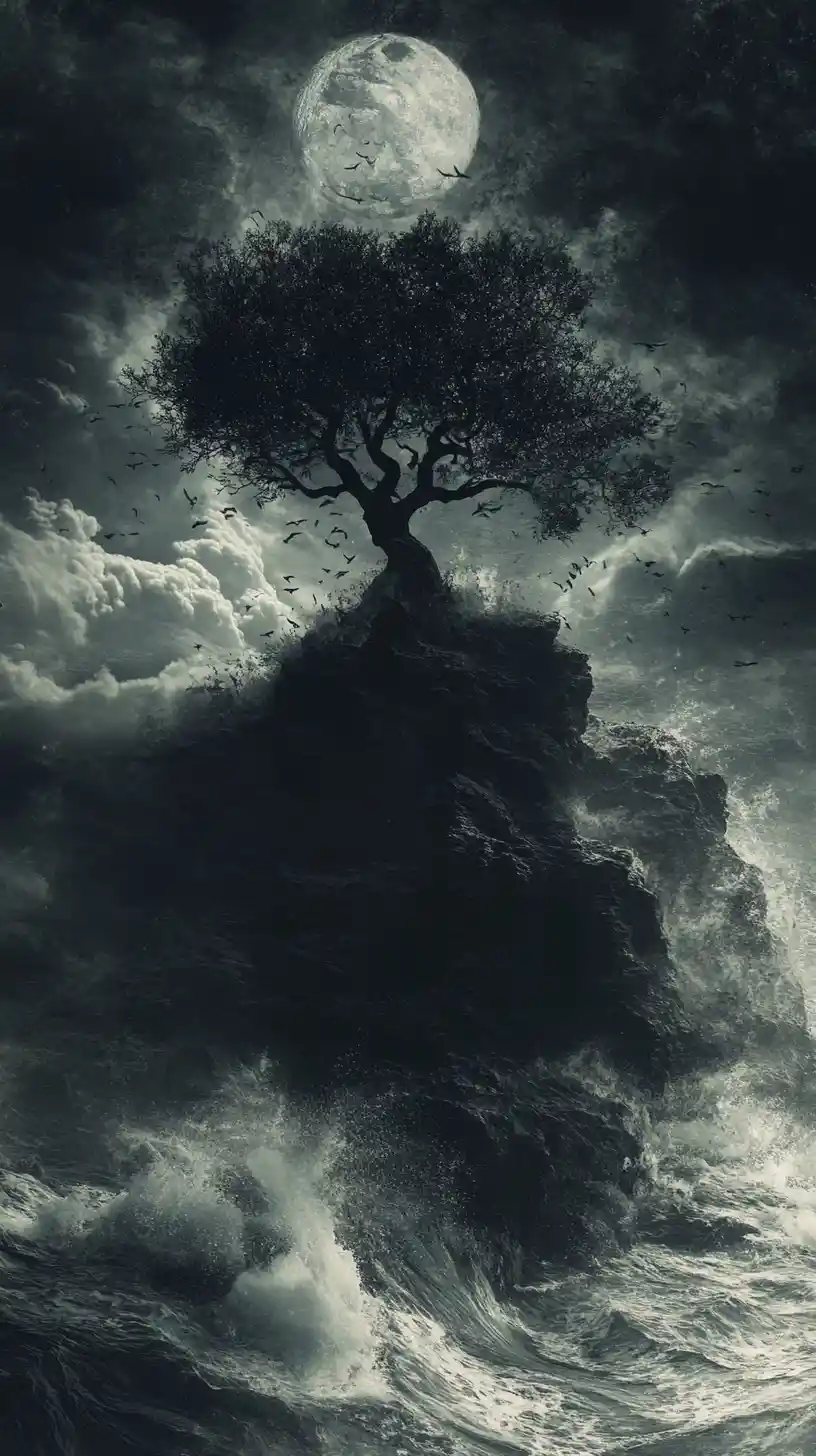 Albero germogliante come semplice simbolo del ritmo naturale