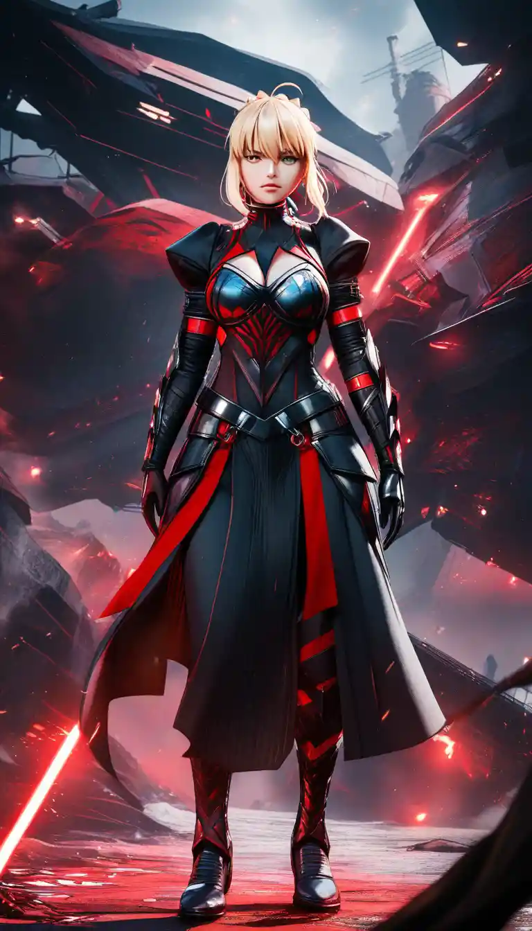 Fantasy armored woman inspired by Fate and Star Wars