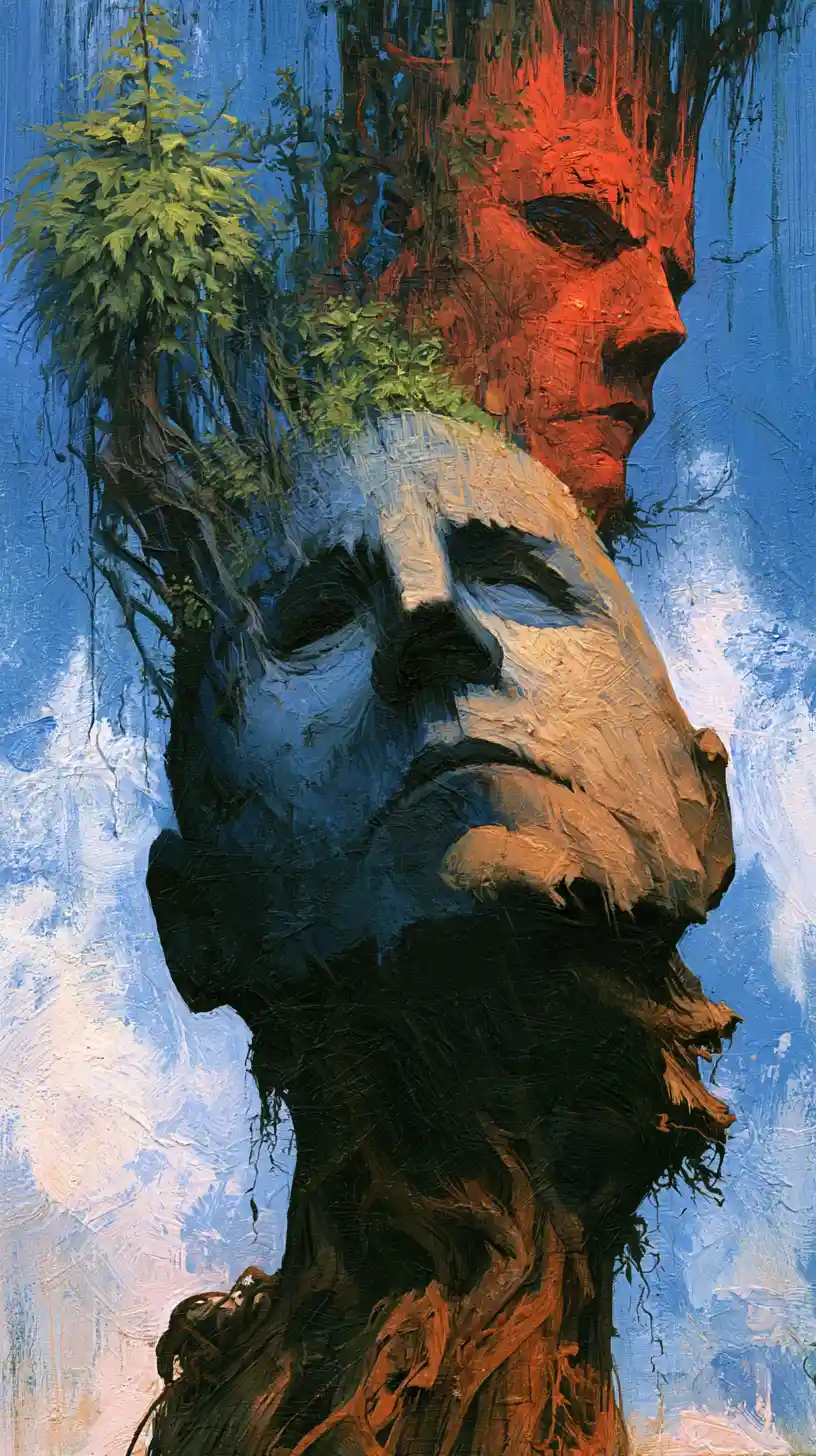Abstract vision of rhythm within nature and mind