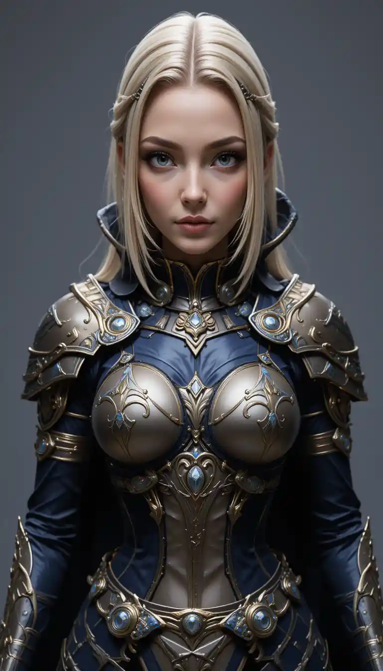 Sci fi woman in dark sith armor full body character