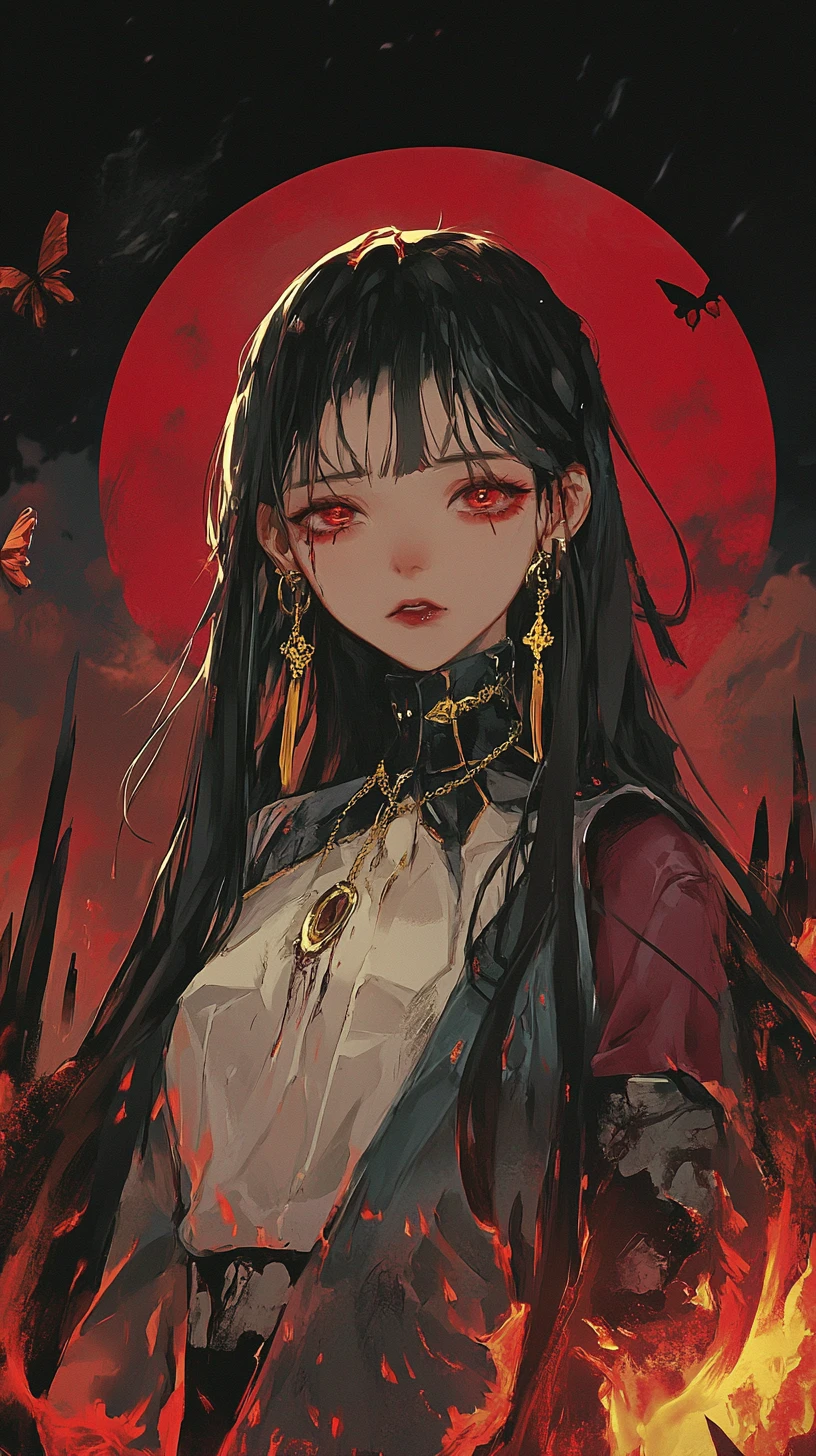 Anime girl in elaborate outfit at a halloween party