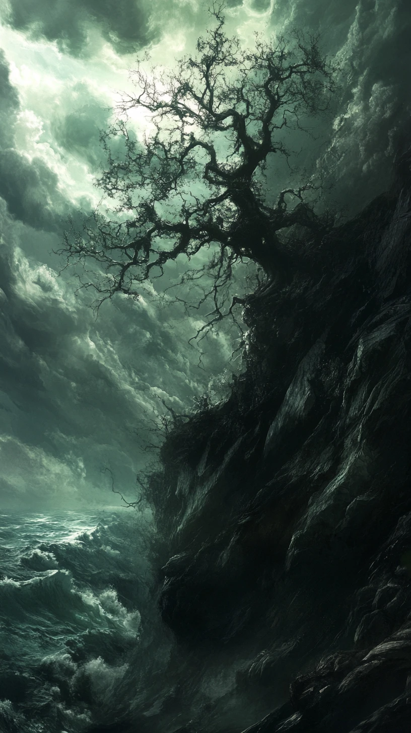 Dark vision of decay within a quiet natural forest