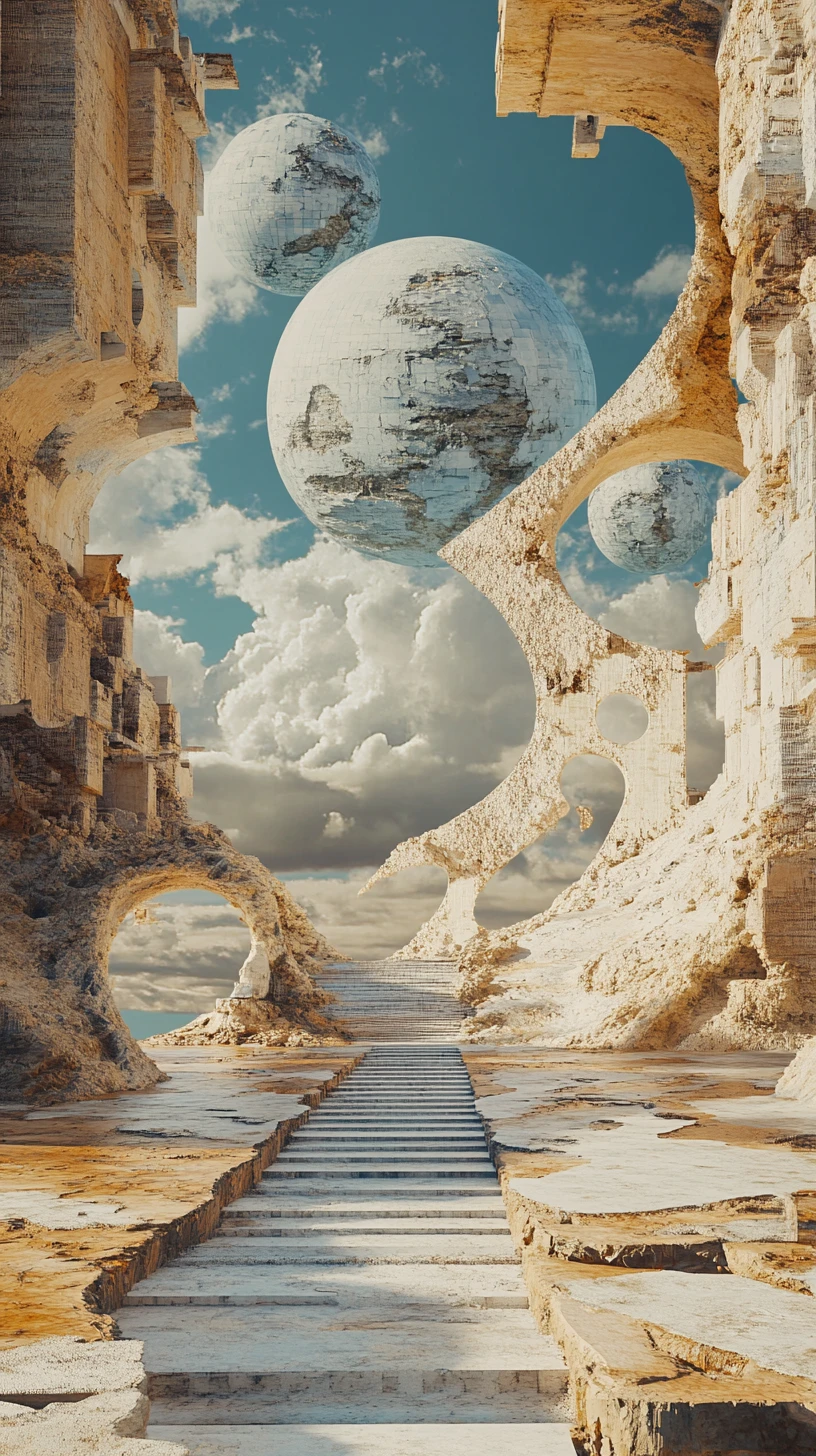 Abstract scene reflecting on time in the distant future