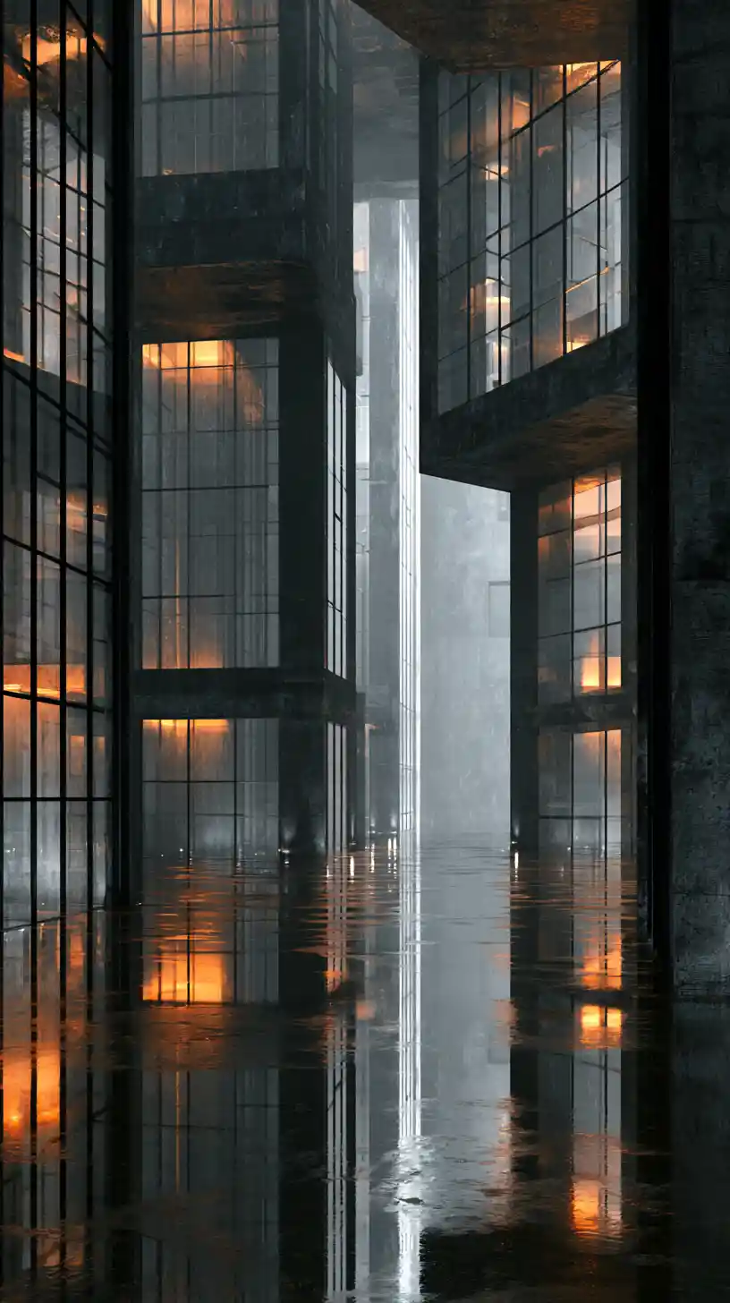 Abstract corporate time concept in the distant future