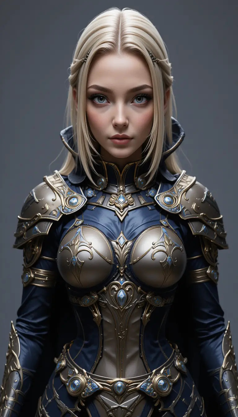 Sci fi woman in dark sith armor full body character