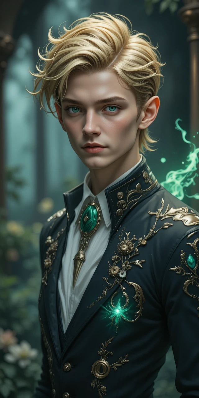 Anime fantasy thief with feline ears and elegant jacket