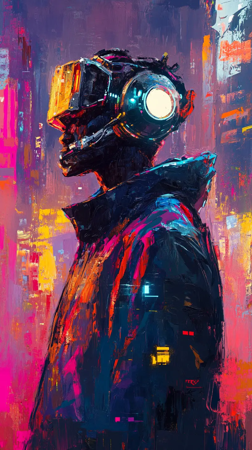 Futuristic hero stands ready to save the day