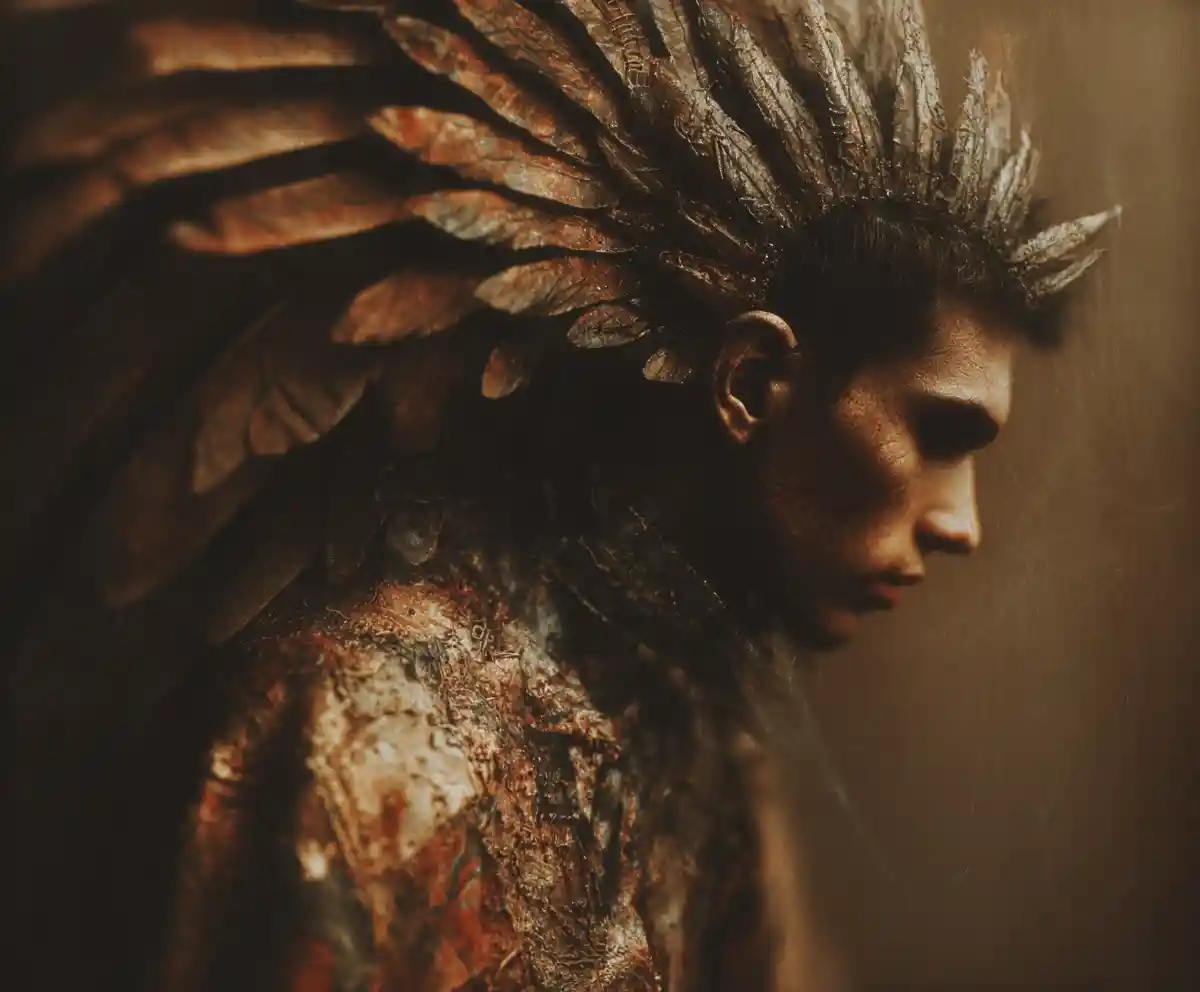 Unconventional Male Angel In Soft Nostalgic Surreal Style