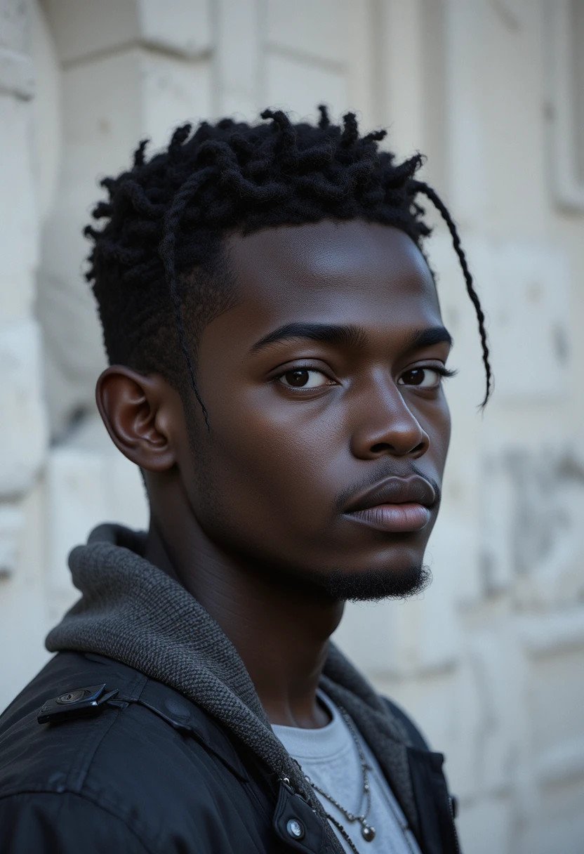 Portrait of a 15 year old boy with dark ivory skin