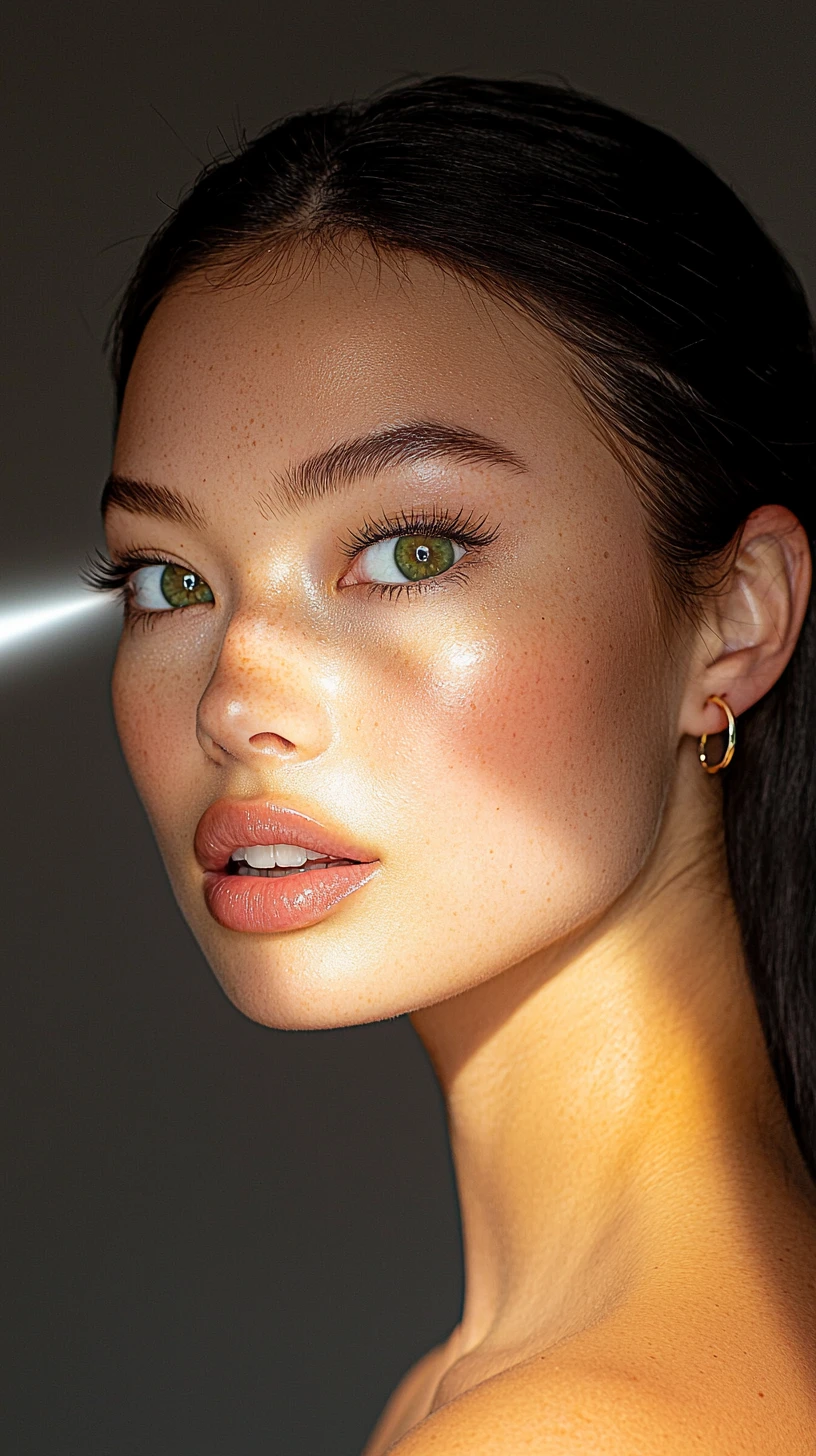 Extreme close up portrait of a woman in dramatic light