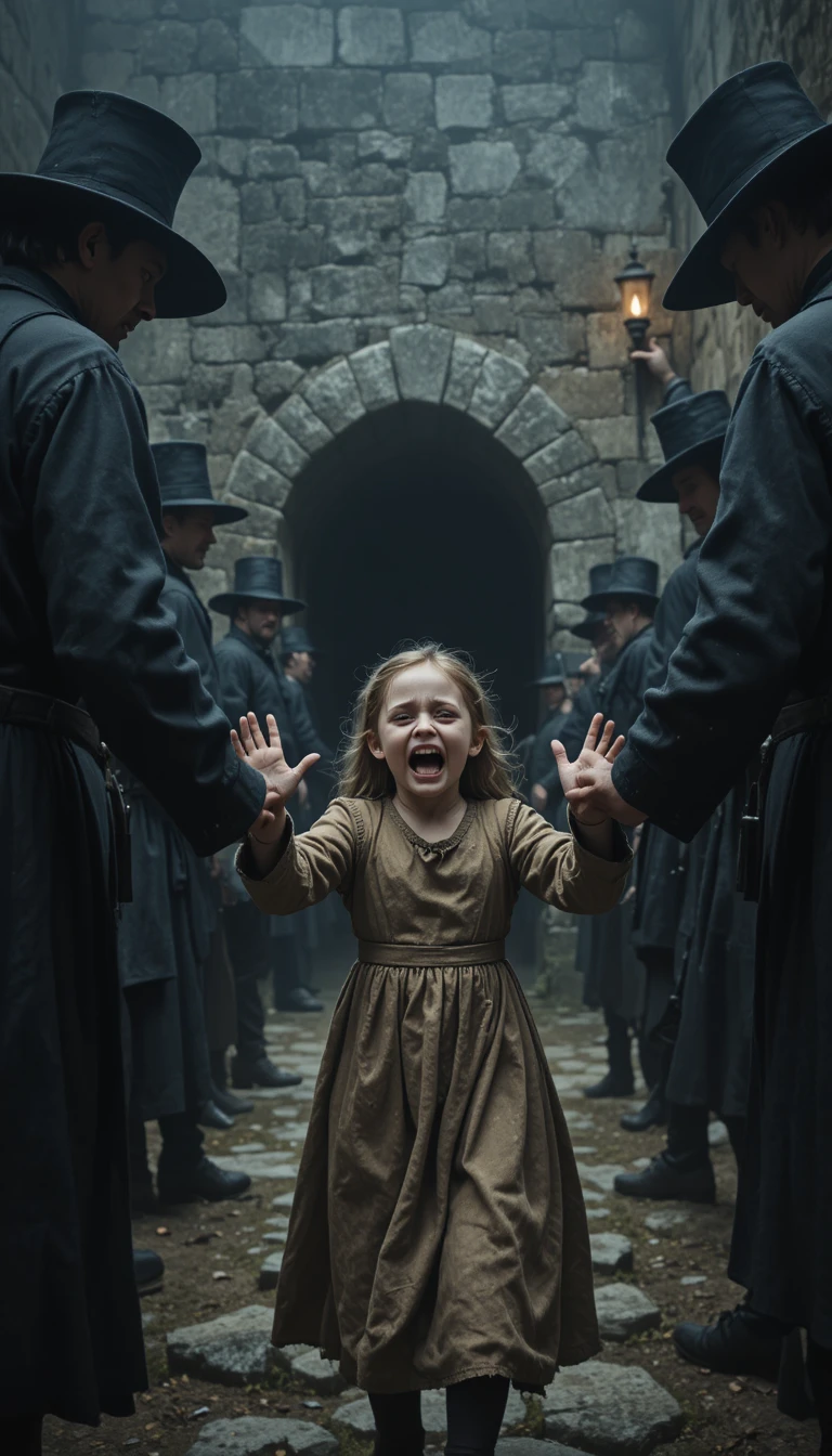 Terrified Little Girl Dragged To A Dark Stone Prison