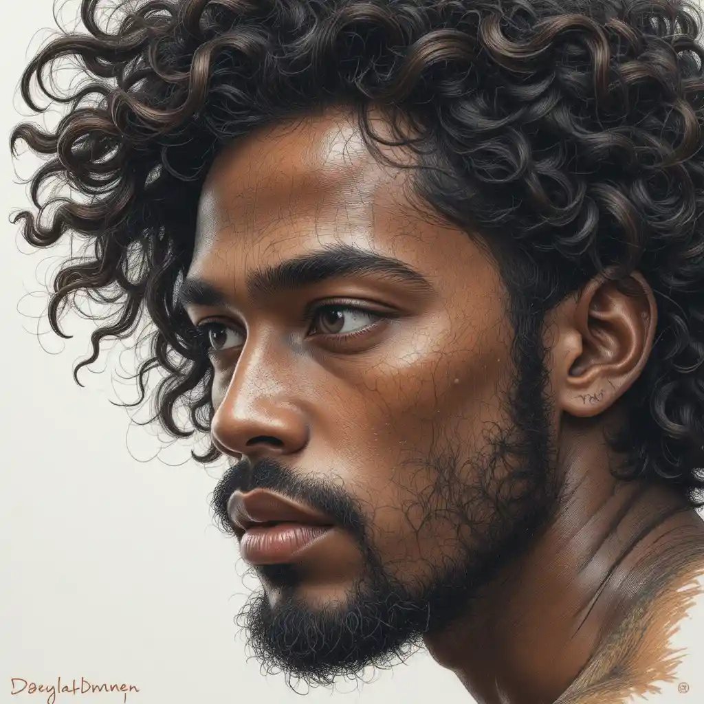 Color pencil portrait of an African American man