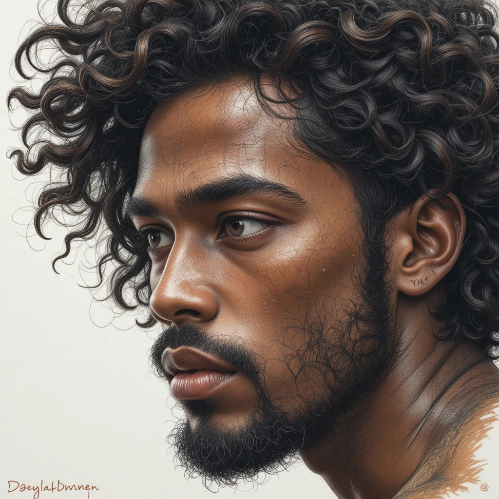 Color pencil portrait of an African American man