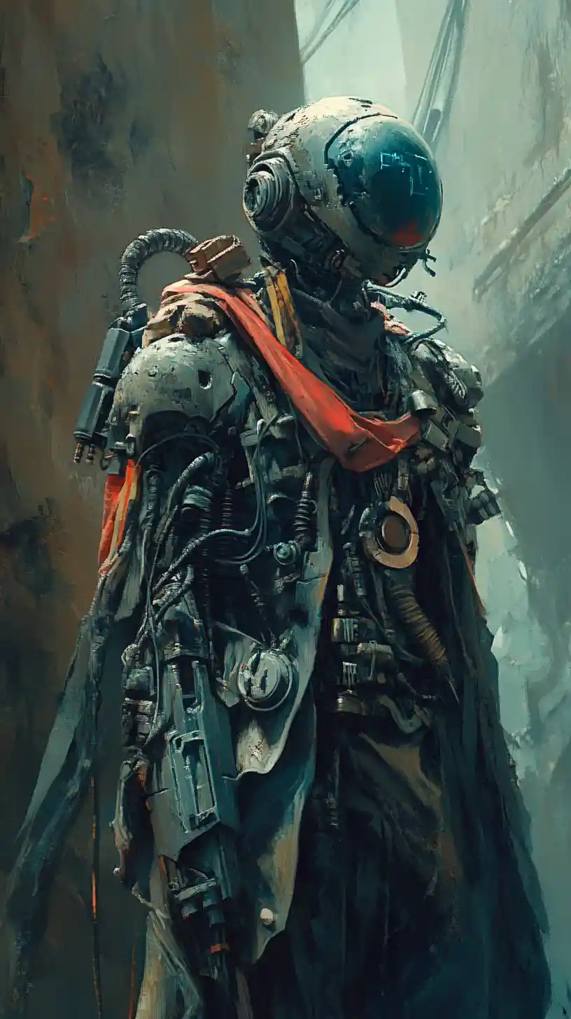 High tech archaeologists exploring a futuristic laboratory