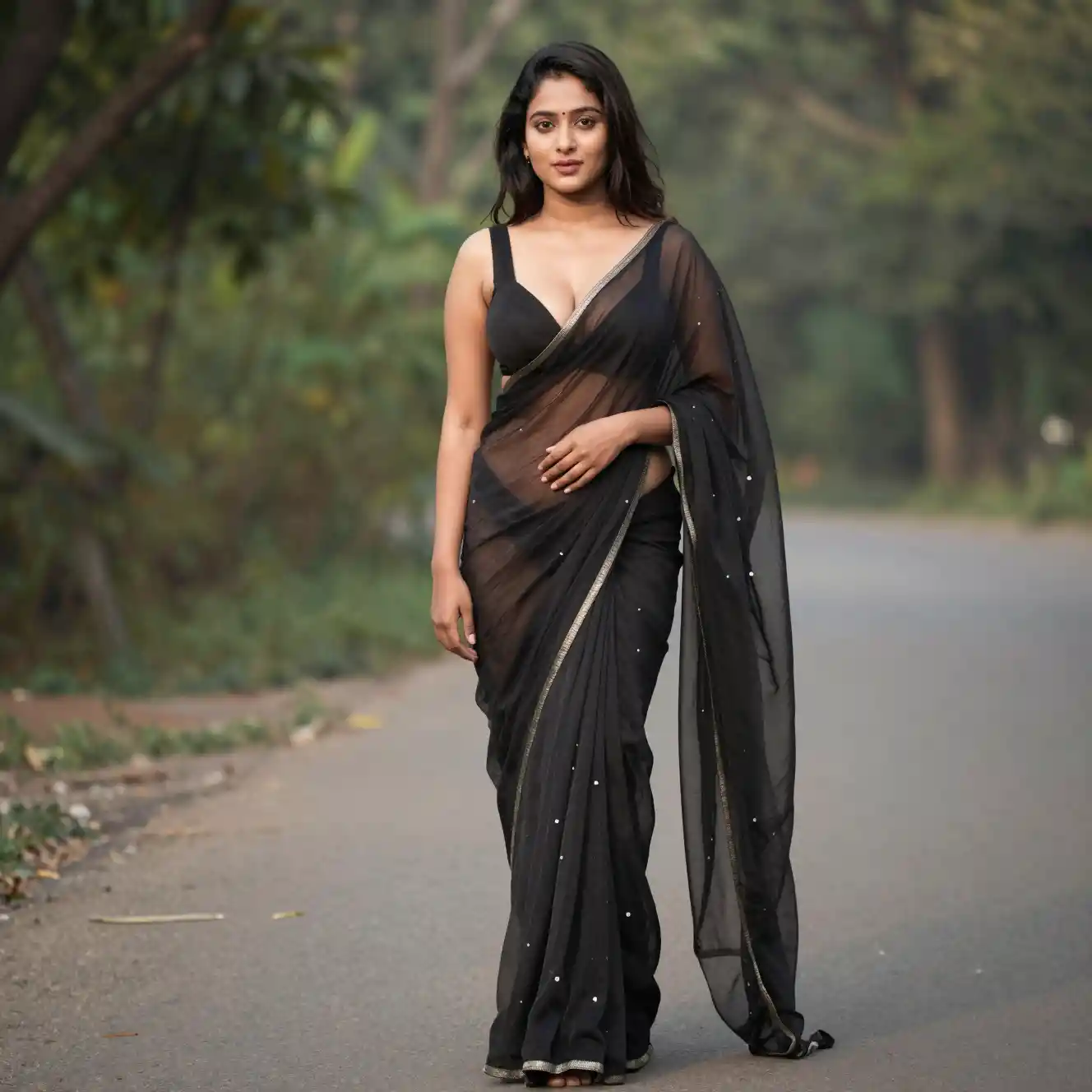 Full body portrait of a young Nepali woman
