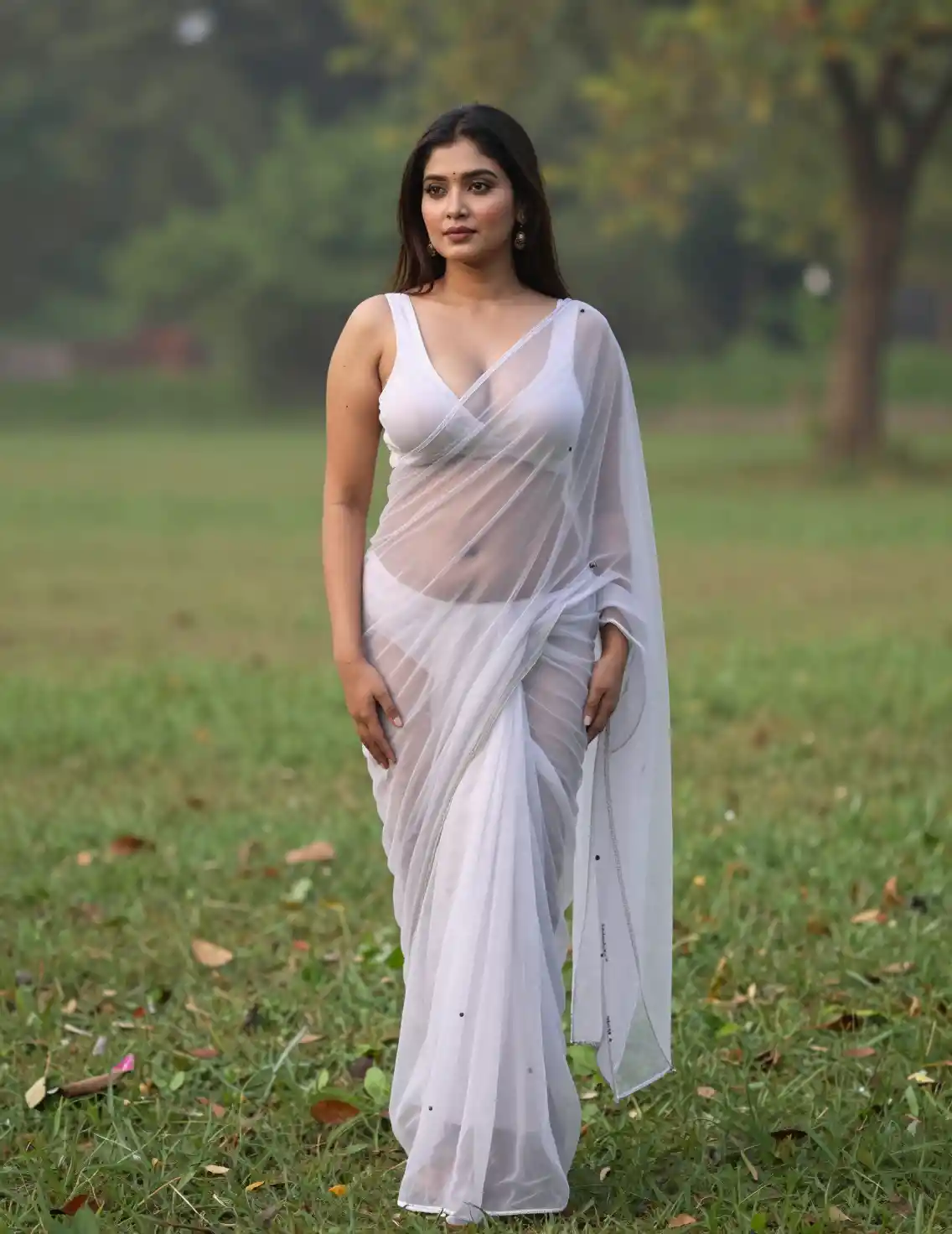 Full body portrait of a beautiful young Nepali woman
