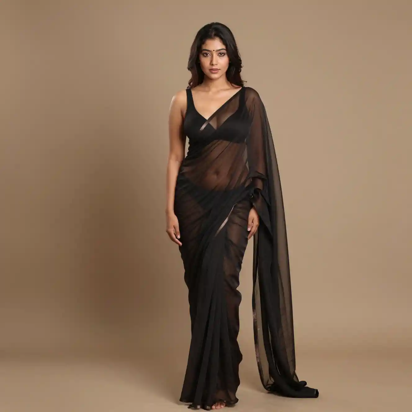 Full body portrait of a beautiful young Nepali woman