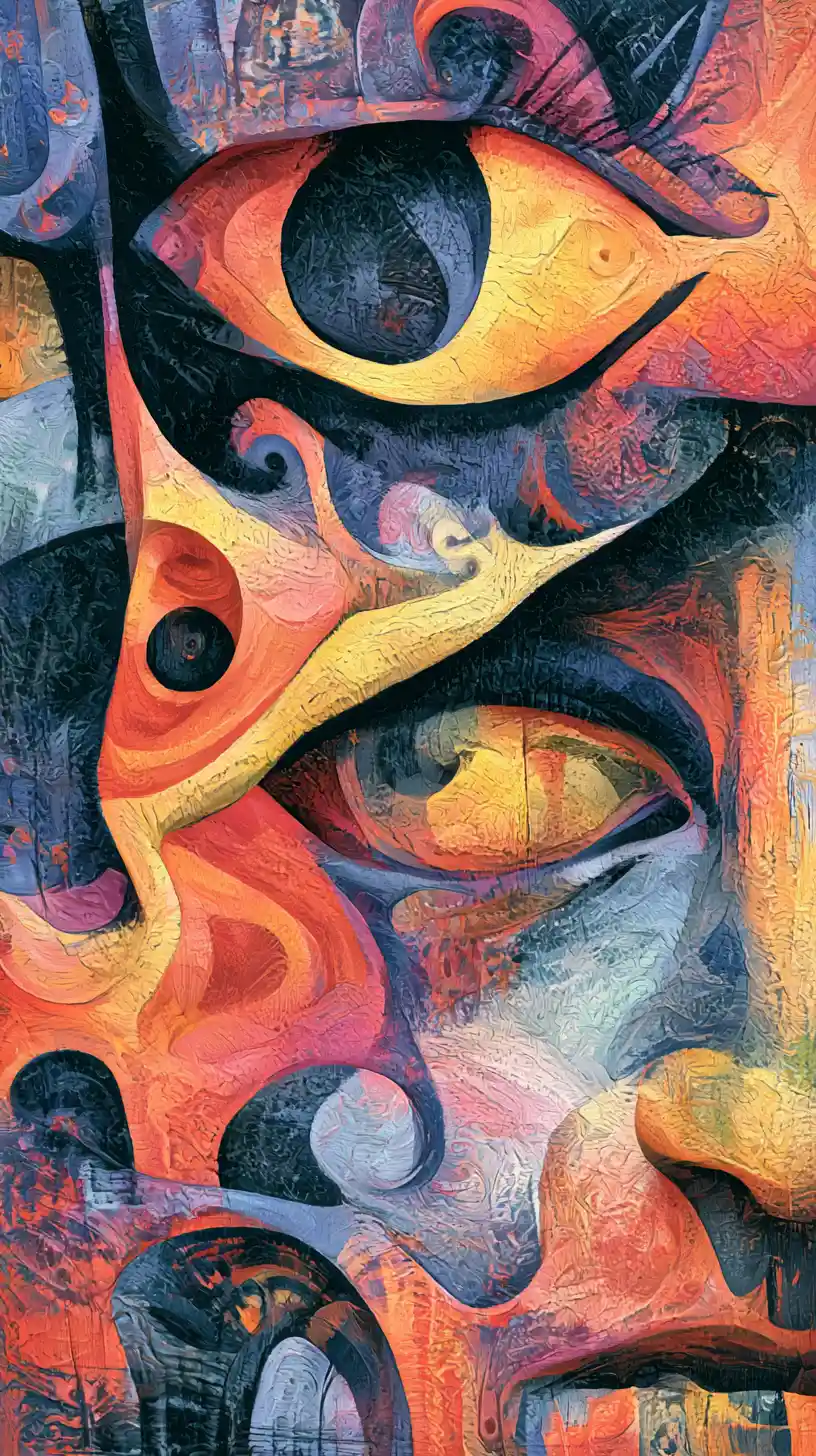 Abstract liquid typography swirling around fragmented verses
