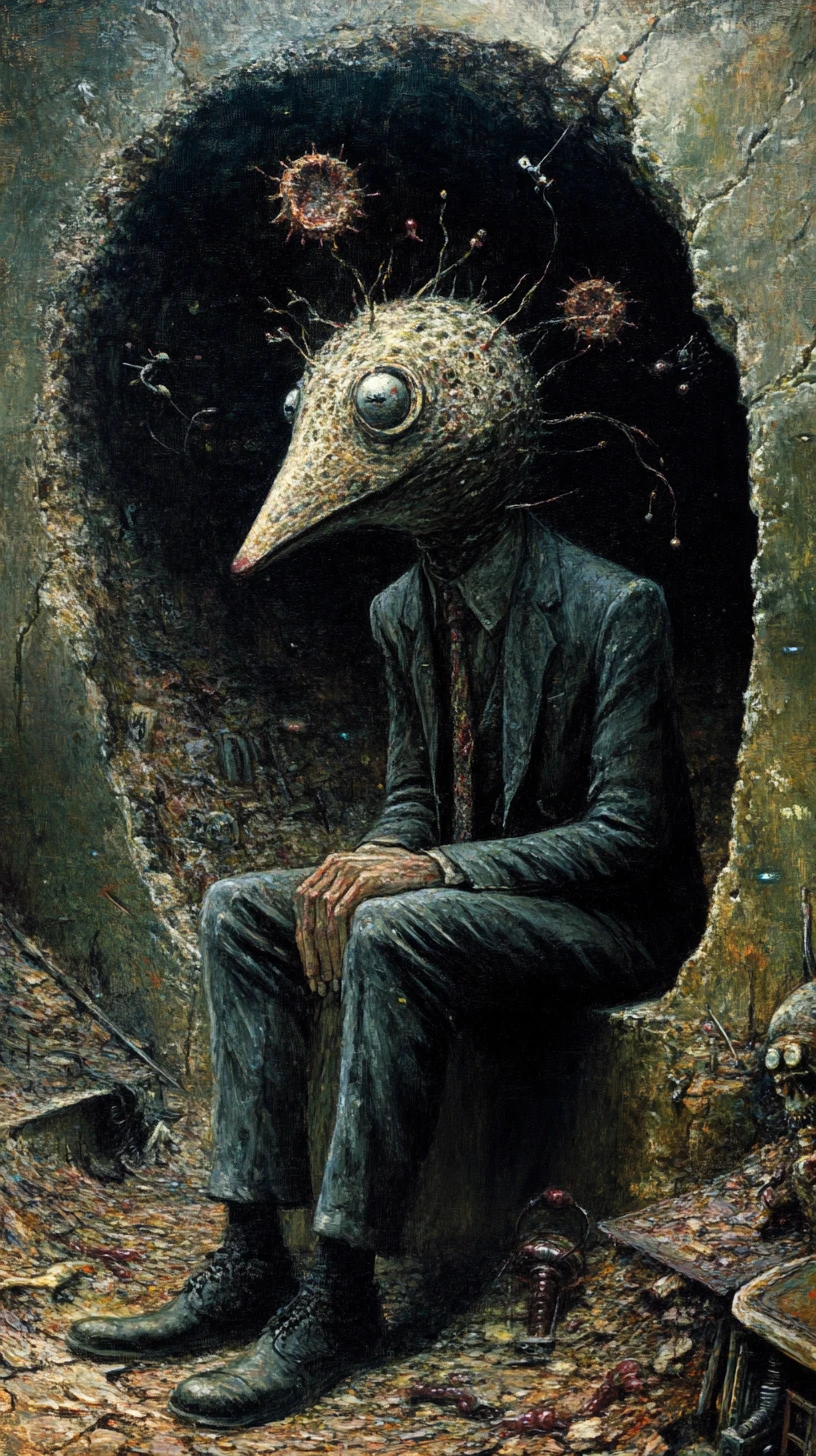 Relaxed underground hangout with the mole man family