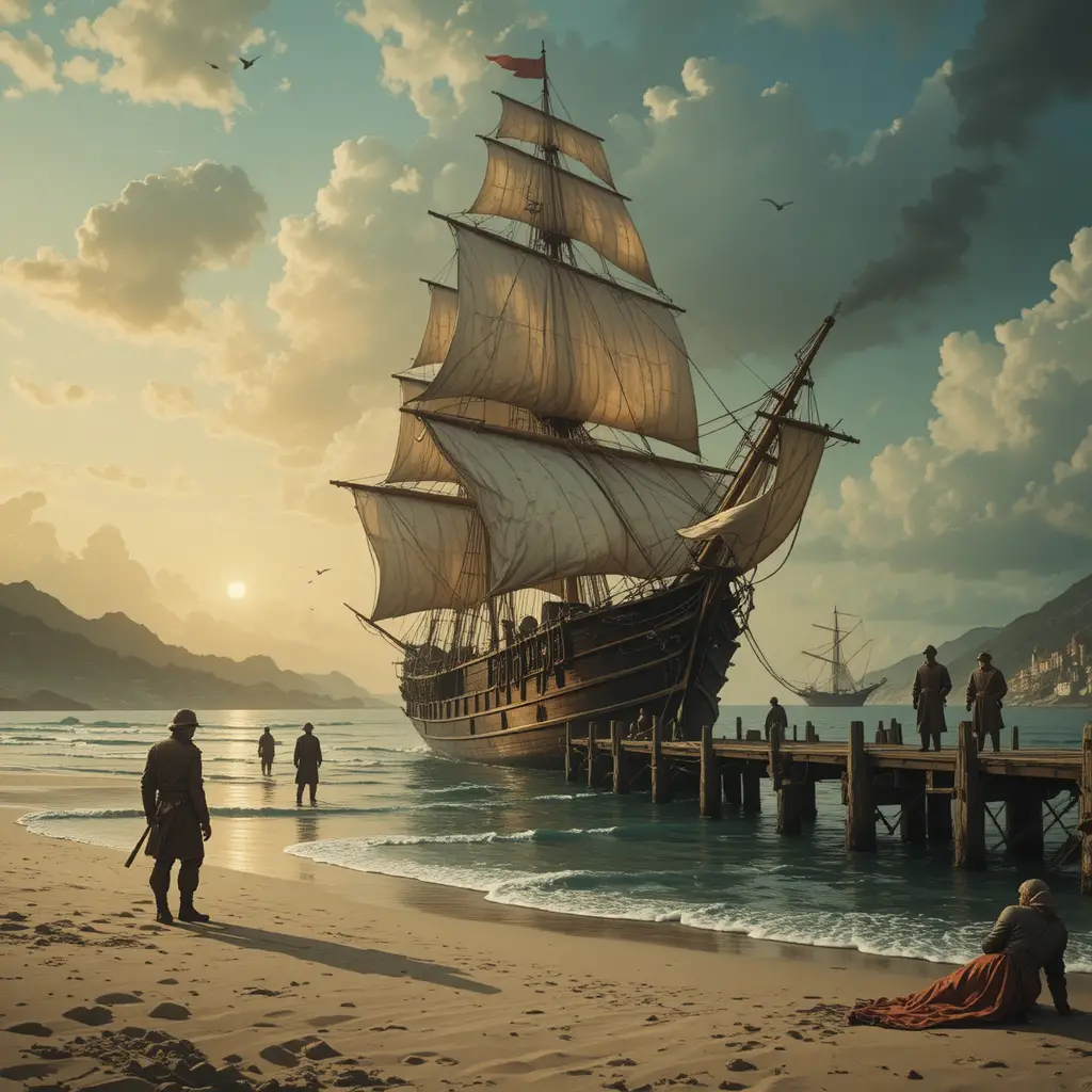 Rum runners sailing across a dark and haunted sea