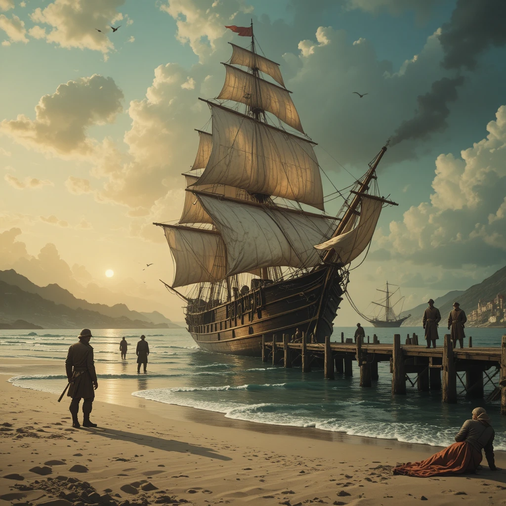 Rum runners sailing across a dark and haunted sea