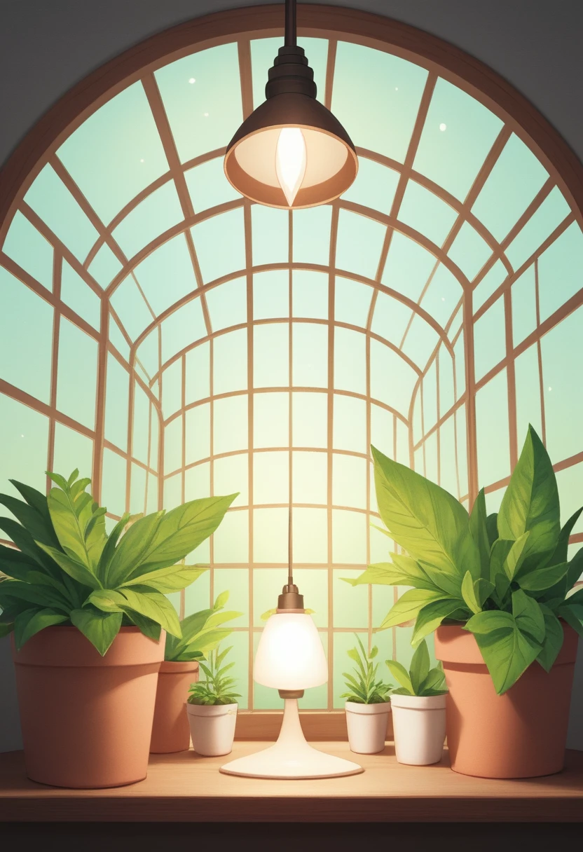 Cute Sun In Glass Light Bulb With Growing Green Sprout