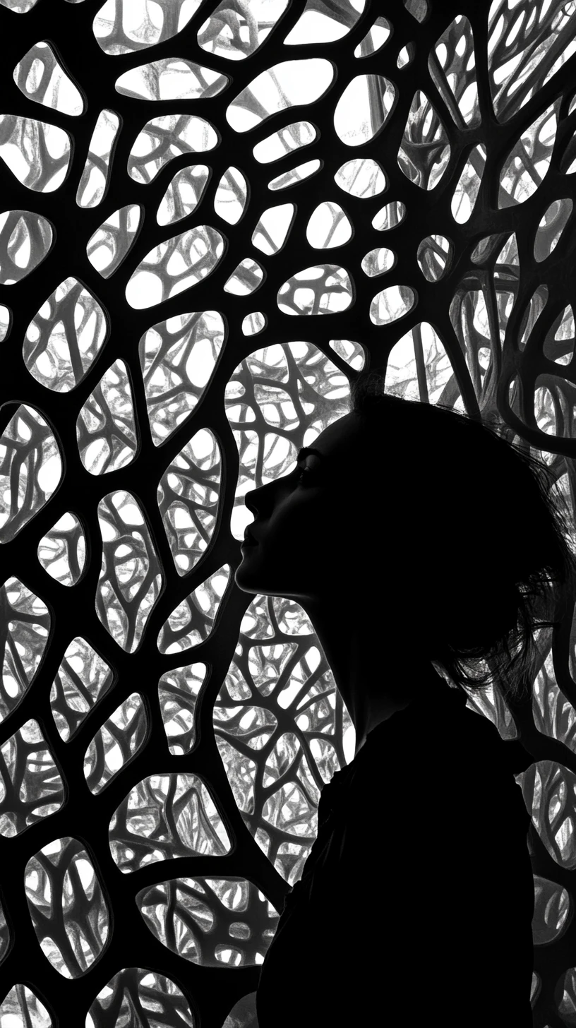 Silhouette Filled With Intricate Structural Abstract Patterns