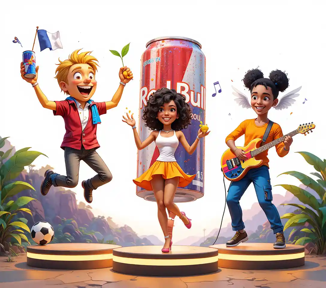 Joyful mango and friends leaping in tropical paradise