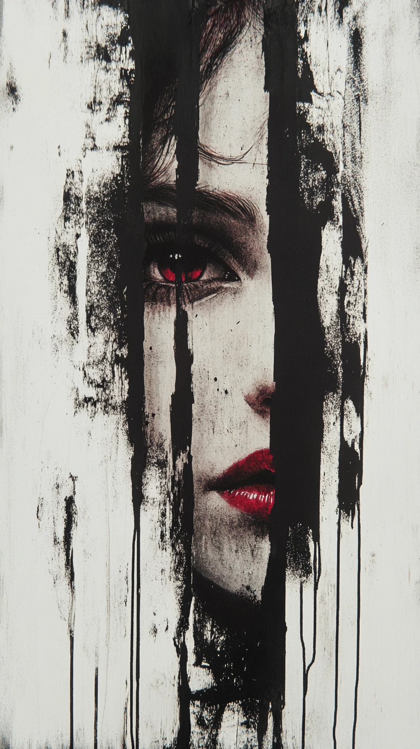 Minimal portrait emerging from dark abstract negative space
